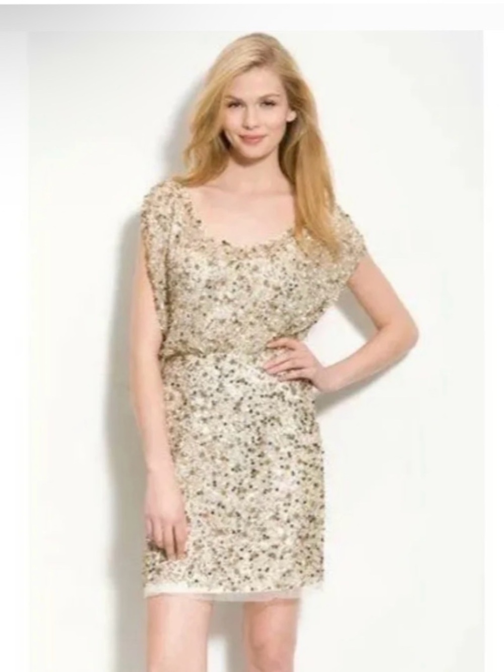 Aidan Mattox Sequin Mini Dress Size 6 - Picture 2 of 12